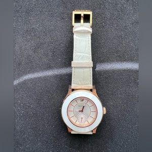 Swarovski - Leather Band Watch - White/Rose Gold - Good Condition